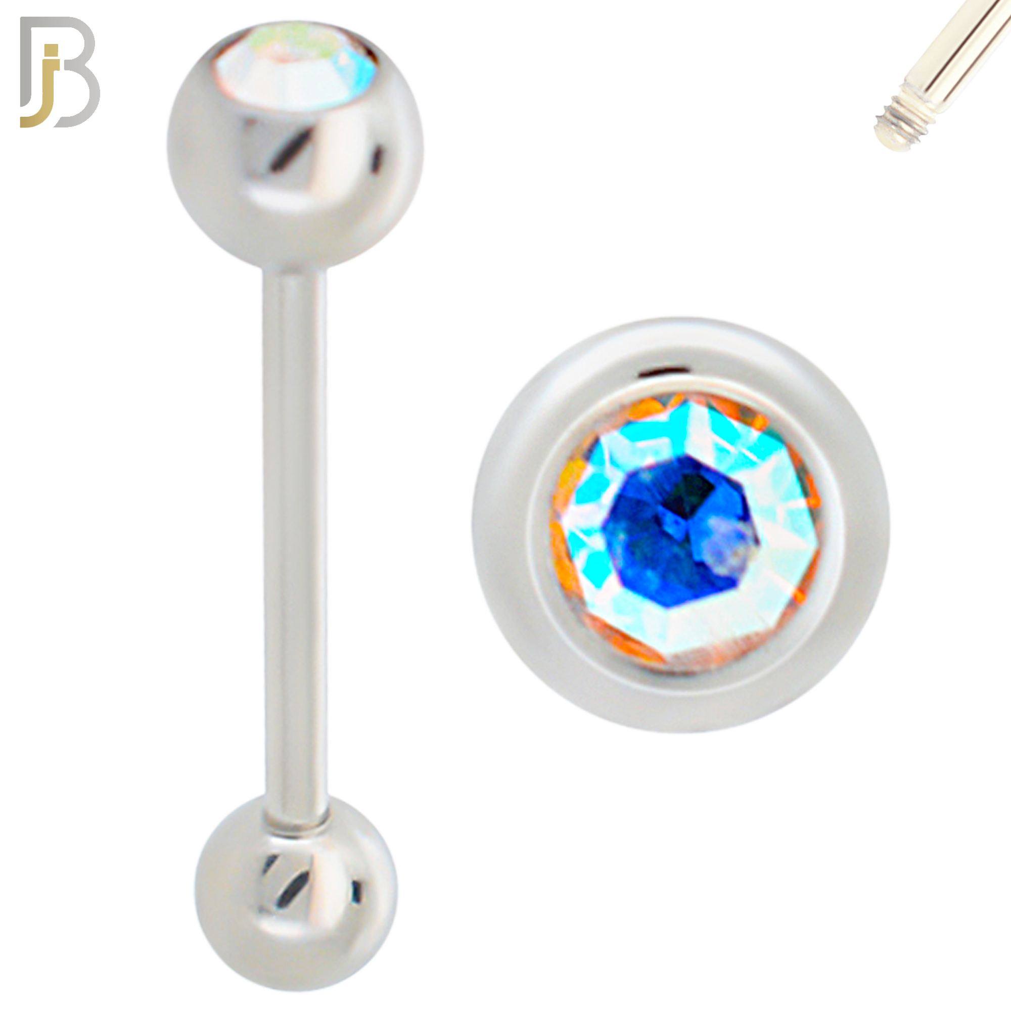 BB66 - 316L Surgical Steel 6mm Ball with CZ and 5mm Ball Plain (Pack of 6) image 7