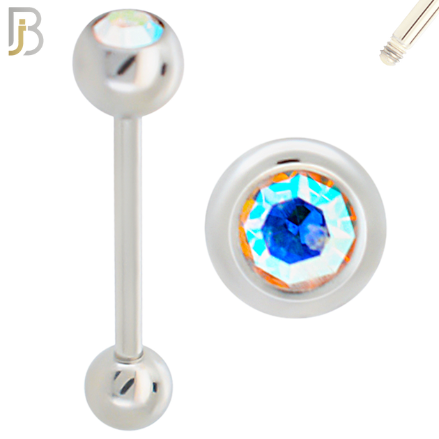 BB66 - 316L Surgical Steel 6mm Ball with CZ and 5mm Ball Plain (Pack of 6) image 7