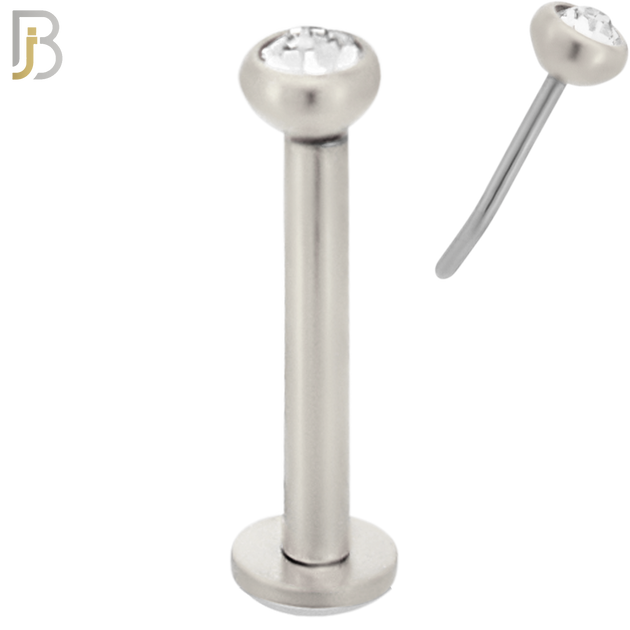 LB16S16 - 16g Thickness 316L Surgical Steel Press Fit Bezel Setting Push In  Zircon (PACK OF 6) image 3