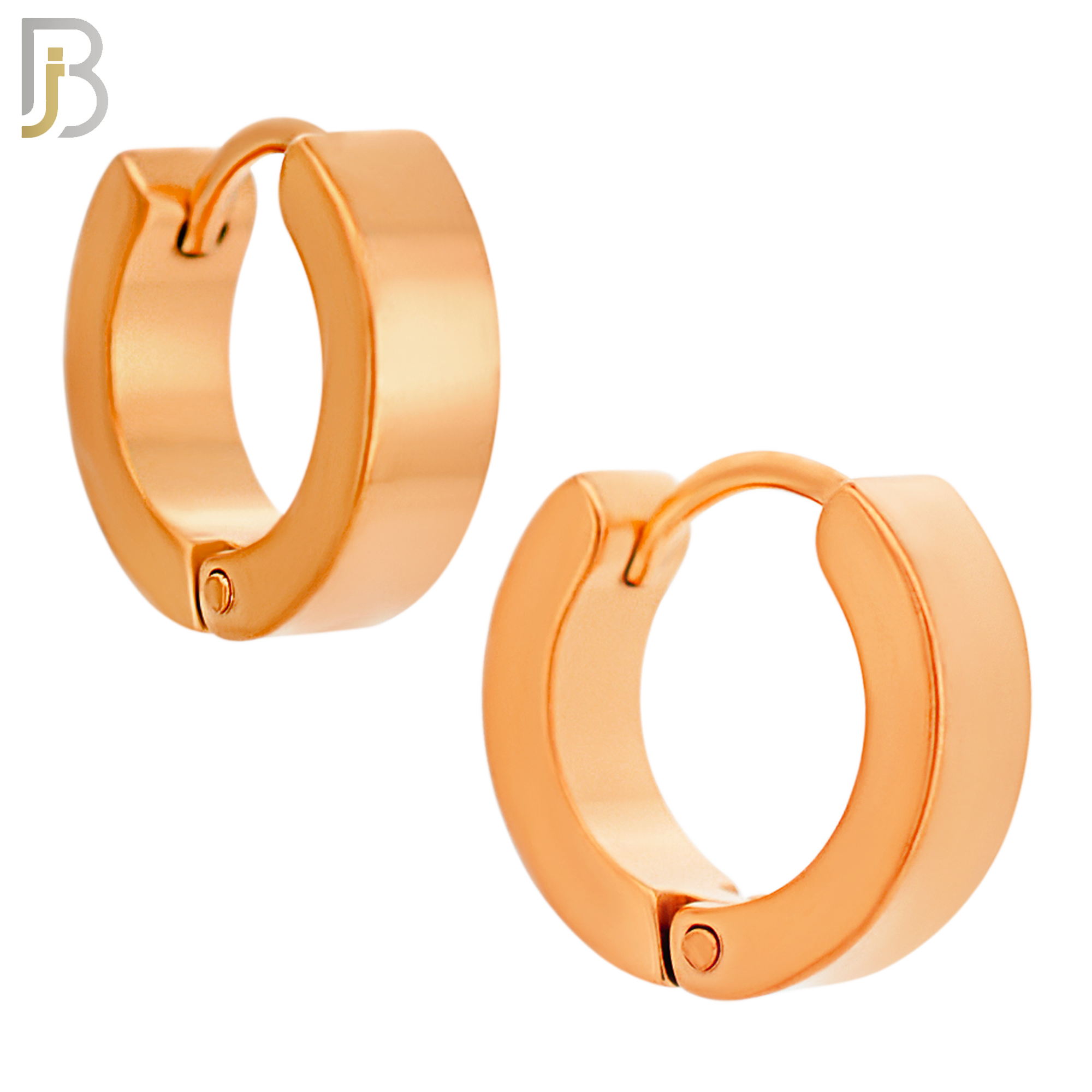 ES85R - 316L Stainless Steel Rose Gold Plated Plain Design Huggies Clip On image 4