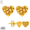 925-ES515 - 925 Sterling Silver Heart Nugget Push Back Earrings image 0