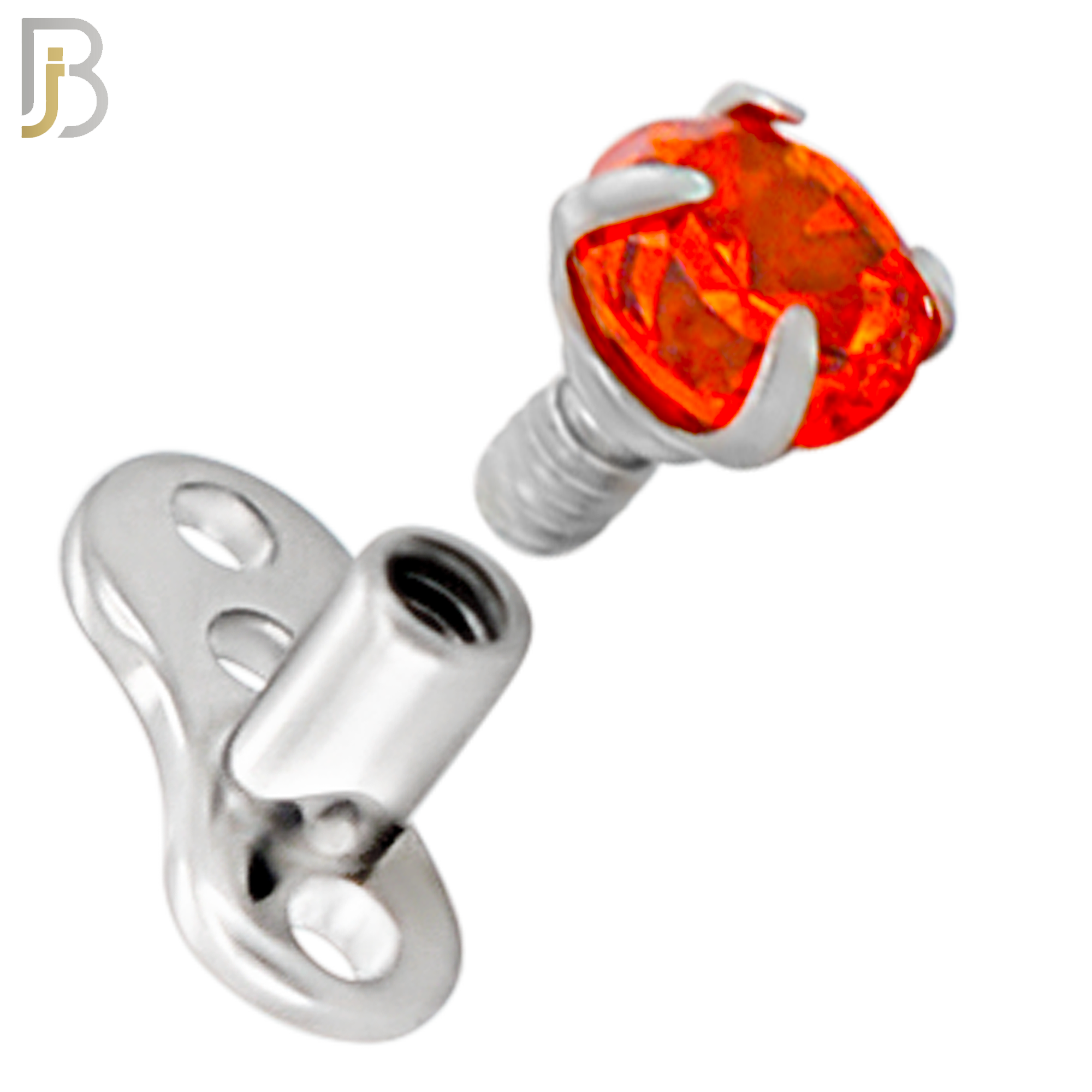 DM04 - 14G Titanium with Surgical Steel  Prong Set CZ Dermal Top Set of 4 Top image 3