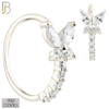925-CT66 - 925 Sterling Silver Butterfly with 5 Zircon Line Nose Hoop (PACK OF 6) image 0