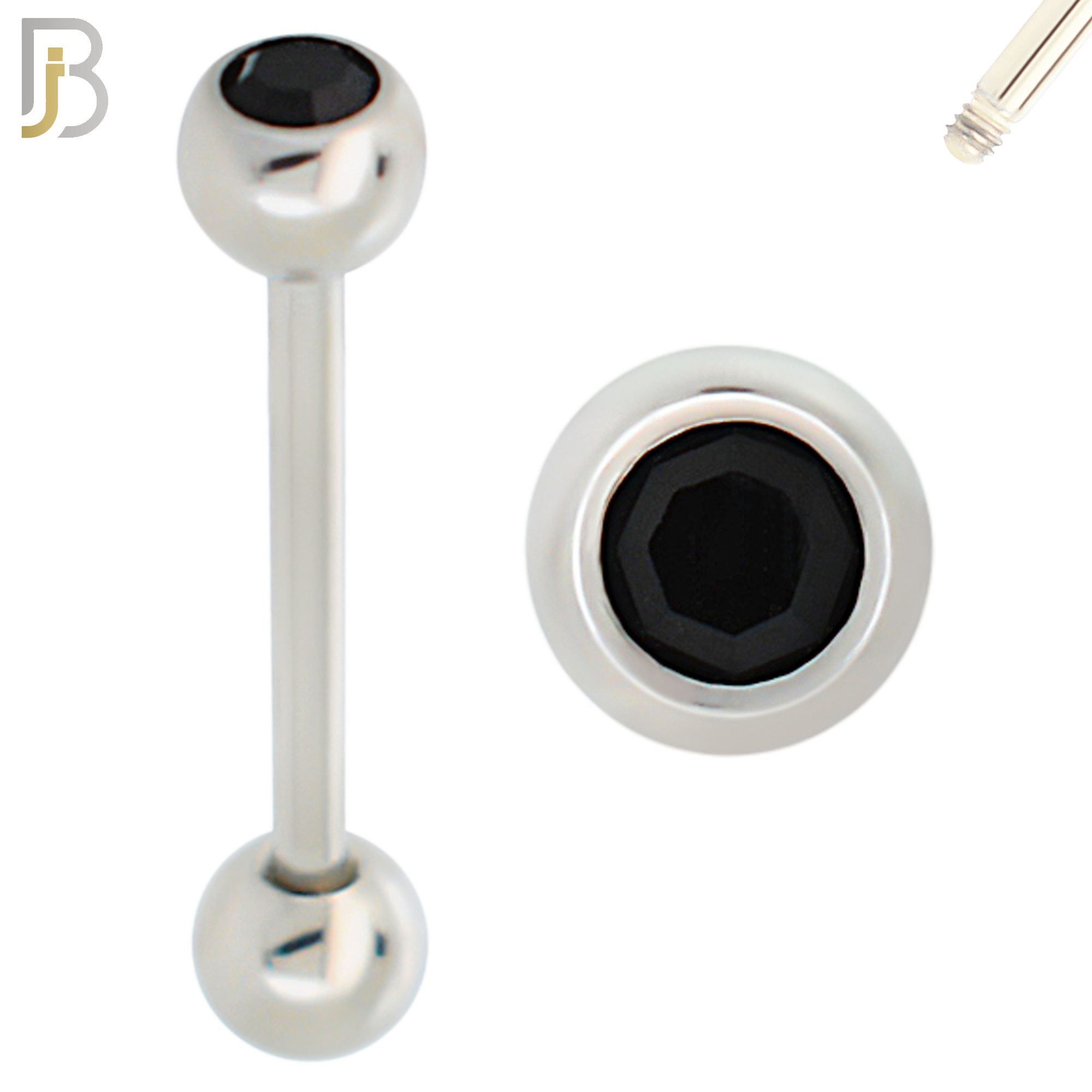 BB05S-5 - 316L Surgical Steel Screw Barbell with 5mm Bezel Ball External Threaded (PACK OF 6) image 3