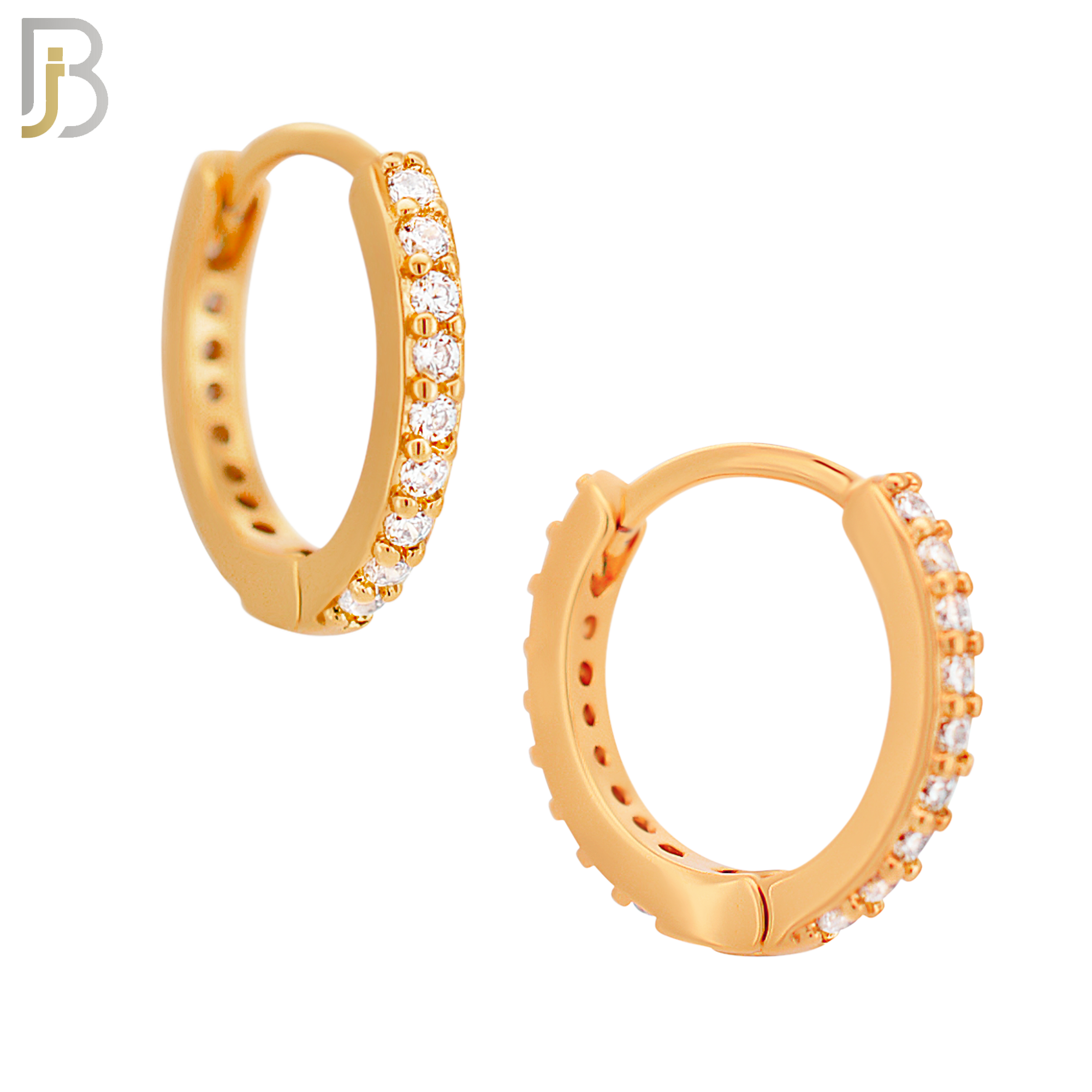 ES02R - 316L Stainless Steel Rose Gold Plated Prong Setting Zircon with 2mm Front Thickness Huggies image 3
