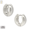 925-ES467 - 925 Sterling Silver Plain Thick Huggies Hoop Earrings image 0