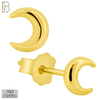 925-ES80 - .925 Sterling Silver 4x4.5mm Moon Design Earring Stud image 2
