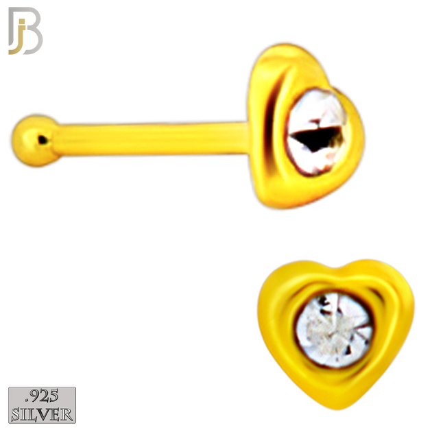 925-PK-NR08BY - 120 pcs, 18k Gold Plated Sterling Silver Nose Bones, 22g Thickness,  Assorted Shapes Tops Packages image 6