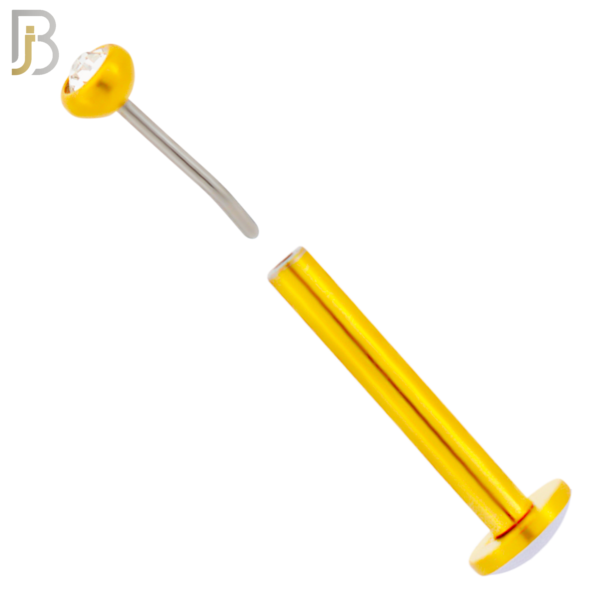 LB16G16 - 16g Thicknesss 316L Surgical Steel Assorted Plated Press Fit Bezel Setting Push In  Zircon (PACK OF 6) image 1