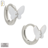 925-ES473 - 925 Sterling Silver Enamel Coated Butterfly Huggies Hoop Earring image 2