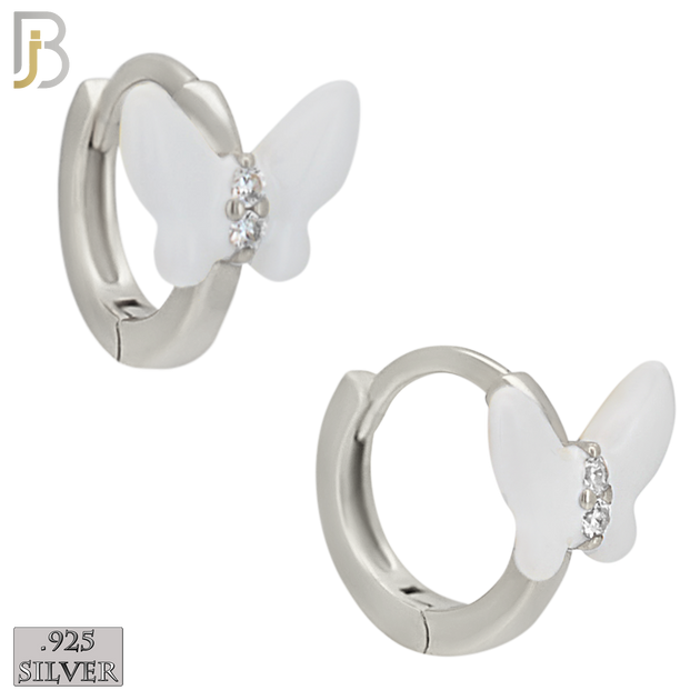 925-ES473 - 925 Sterling Silver Enamel Coated Butterfly Huggies Hoop Earring image 2
