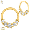 14-CT57 - 14K Solid Gold Hinged Hoops with Multi Zircon in Prong Setting image 0