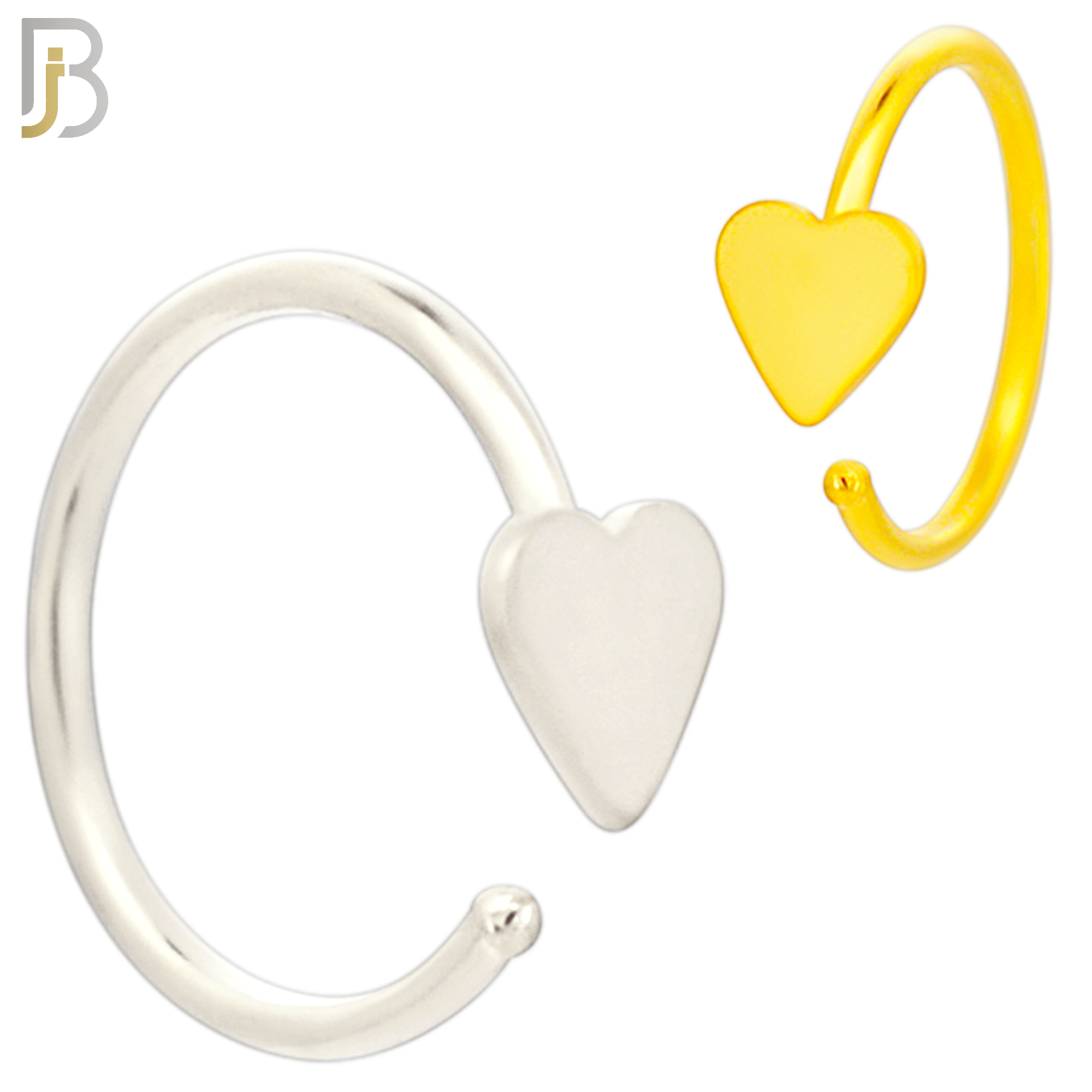 CT23 - 316L Surgical Steel 20g Thickness Plain Solid Heart Hoop (PACK OF 6) image 0
