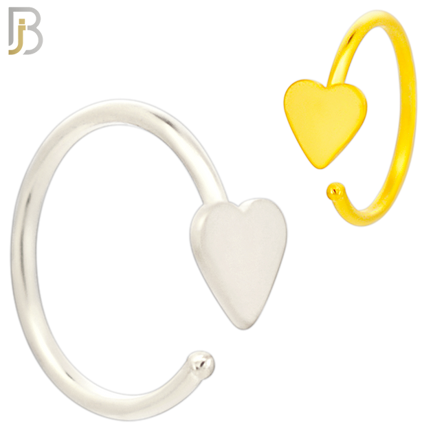 CT23 - 316L Surgical Steel 20g Thickness Plain Solid Heart Hoop (PACK OF 6) image 0