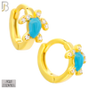925-ES449 - 925 Sterling Silver Turtle Huggies Earring image 2