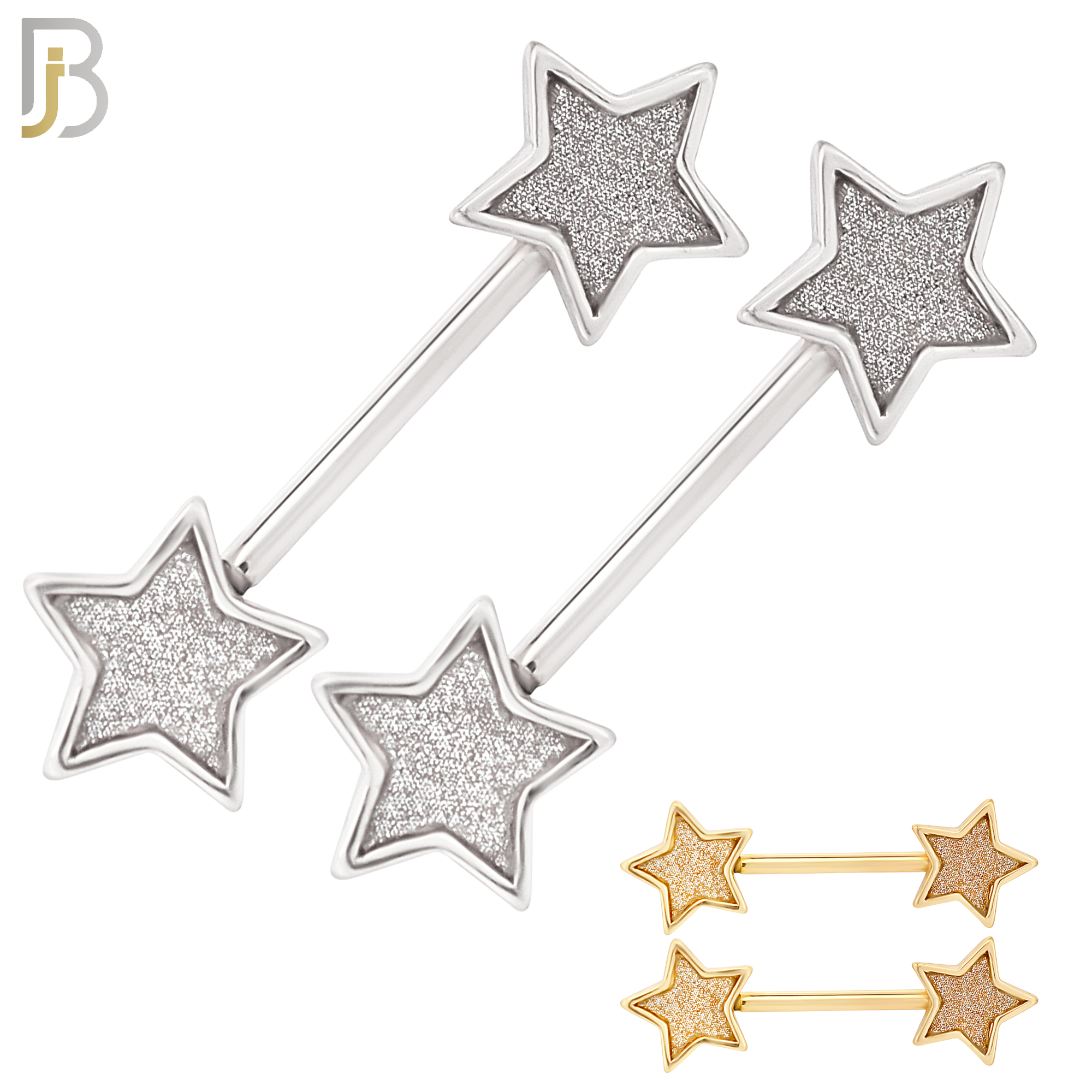 NP04 - 316L Surgical Steel Screw Sandpaper Star Nipple Ring Piercing image 0