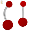 PK-NB102 - 316L Surgical Steel Different Color Balls Designs Banana Belly Ring Pack of 40 image 2