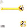 925-PK-NR01Y-3C - Mixed of 1.5mm, 1.8mm, 2mm 22g Thickness 18KT Gold Plated  925 Sterling Silver Nose Bones, Prong Set Packages Pack of 120 image 3