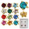 113 - 316L Surgical Steel Assorted Birthstone Caflon Prong Star Piercing Earrings Pack of 12 image