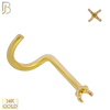 14-NR03Y-20 - 20g Thickness 14k Solid Yellow Gold Prong Setting Nose Screw, Cork Screw Mounting Only image 2