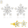 925-ES151 - Push Back - .925 Sterling Silver Starburst Design with Zircon Design Earring Stud image 0