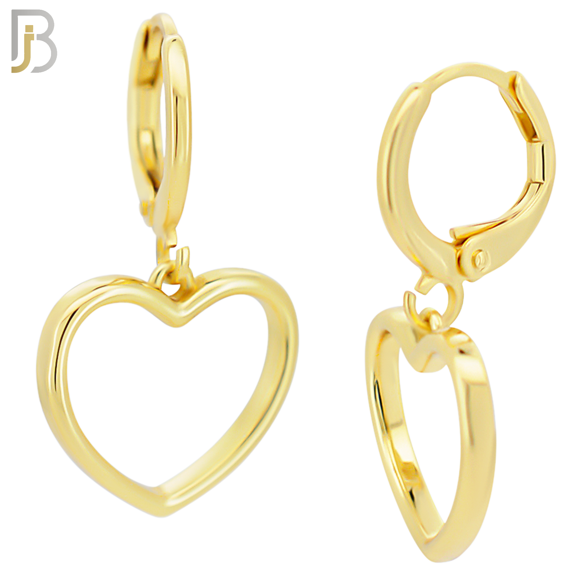 ES97 - 316L Stainless Steel Dangling Heart Hollow Huggies Clip On image 2