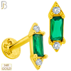 14-LB65 - 14k Yellow Gold Labret with Colored Baguette Zircon Center image 1