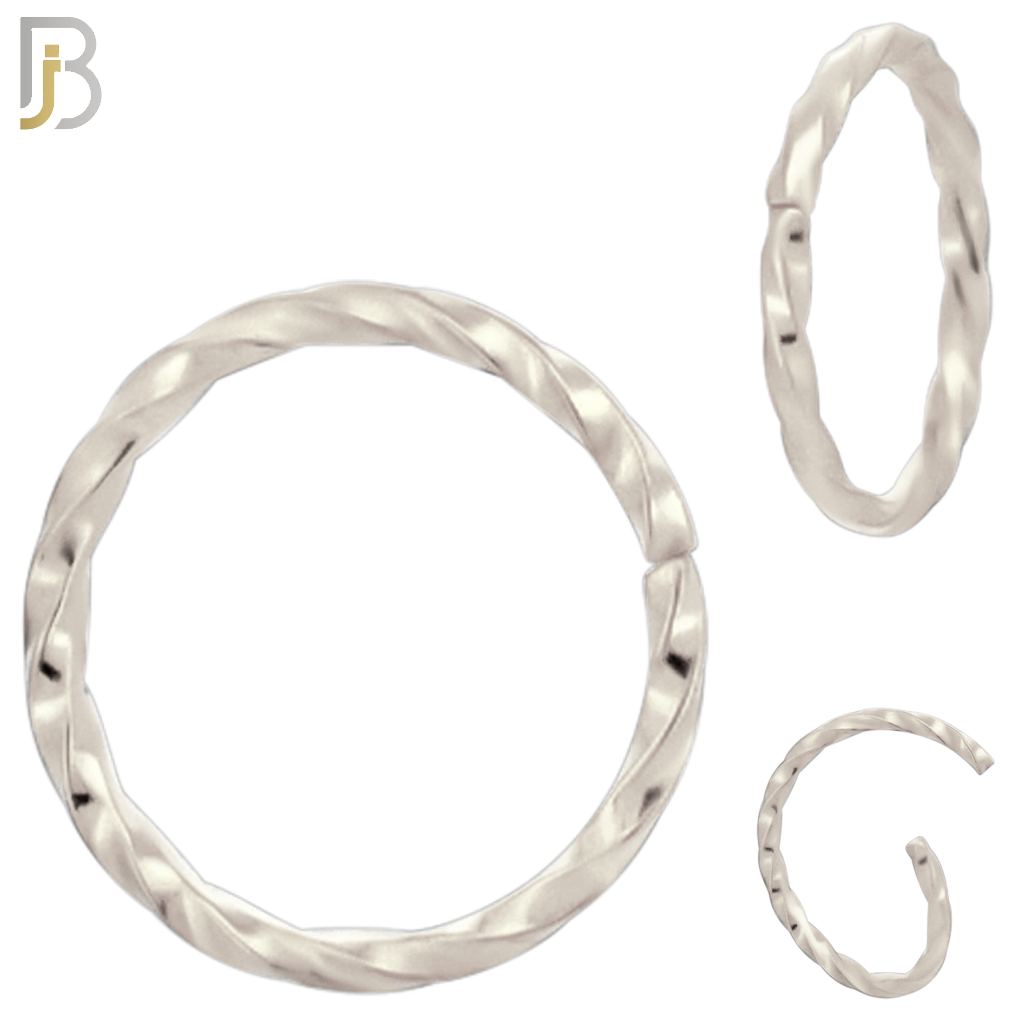 PK-CT11 - 316L Surgical Steel Twisted Hoops Seamless Pack of 30 and Fixed Beads 2mm Pack of 30 image 4